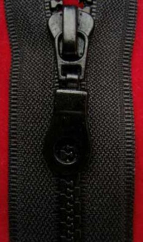 Z1260 30cm Black Chunky Plastic Teeth No.6 Open End Zip - Ribbonmoon