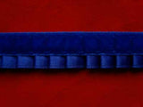 L047 15mm , Royal Blue Velvet on a Gathered Satin - Ribbonmoon