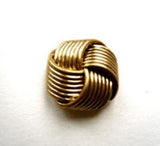 B9958 14mm Antique Dull Brass Gilded Poly Knot Shank Button - Ribbonmoon