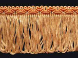 FT1986 5cm Peach and Deep Peach Looped Fringe on a Decorated Braid - Ribbonmoon