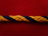 C061 6mm Crepe Cord, Navy and Gold Yellow