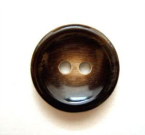 B5022 15mm Dark Brown and Beige High Gloss 2 Hole Button - Ribbonmoon