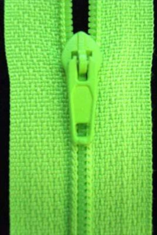 Z1800 20cm Fluoresccent Green Nylon Pin Lock No.3 Closed End Zip - Ribbonmoon