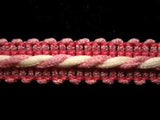 FT1784 13mm Hot Pink and Ivory Corded Braid - Ribbonmoon