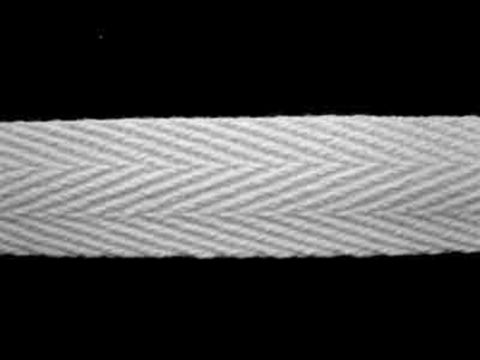 WTAPE20 15mm White Herringbone Twill Tape 100% Cotton Webbing - Ribbonmoon