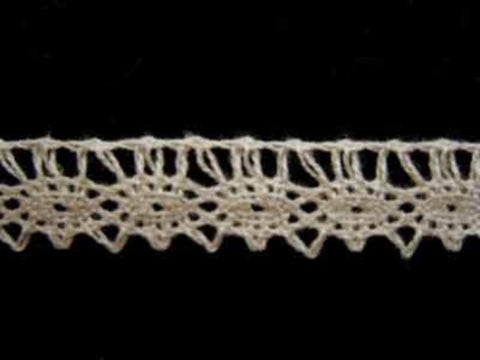 L449 14mm Natural Cream Cotton Flat Lace - Ribbonmoon