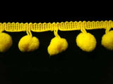 FT2017 22mm Sunshine Yellow Pom Pom Bobble Fringe - Ribbonmoon