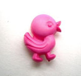 B17197 16mm Pink Chick Shaped Novelty Shank Button