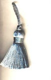 TAS26 Steel Blue Grey Satin Sheen Key Tassel