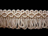 FT461 22mm Cream Looped Fringe on a Decorated Braid - Ribbonmoon