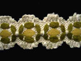 FT1190 49mm Natural, Beige and Moss Green Braid Trimming - Ribbonmoon