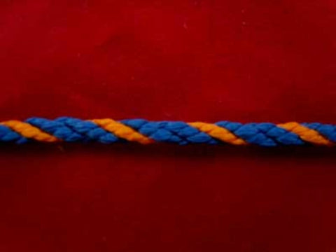 C049 3.5mm Lacing Cord, Dark Royal Blue and Orange - Ribbonmoon