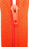 Z3860 18cm Bright Deep Orange Nylon Pin Lock No.3 Closed End Zip - Ribbonmoon