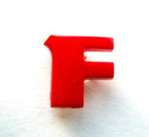 B7039 Letter F Alphabet Shank Button Red - Ribbonmoon