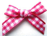 RB302 Shocking Pink Gingham Ribbon Bow - Ribbonmoon