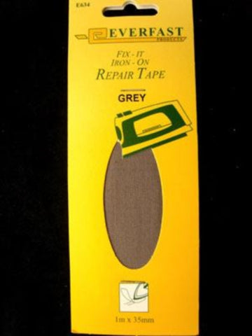 MENDIT17 35mm Grey Iron On Mending Fabric, 1 metre Pack - Ribbonmoon