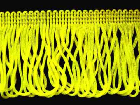 FT1991 57mm Fluorescent Yellow Looped Dress Fringe - Ribbonmoon