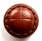 B13907 20mm Rust Brown Leather Effect Shank Button - Ribbonmoon