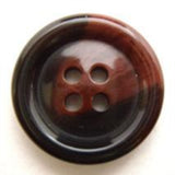 B8898 20mm Dark and Redwood Brown Gloss 4 Hole Button - Ribbonmoon