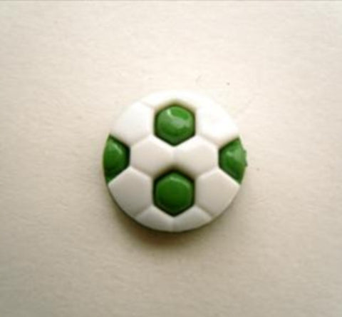 B14338 13mm Green Football Design Novelty Shank Button - Ribbonmoon