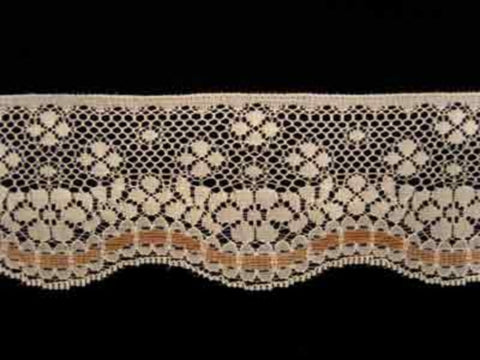 L074 6cm Cream and Sand Flat Lace - Ribbonmoon