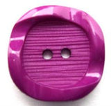 B15148 21mm Magenta Textured Centre, Wavy Gloss Rim 2 Hole Button - Ribbonmoon