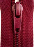 Z2863 30cm Burgundy Nylon No.5 Open End Zip - Ribbonmoon