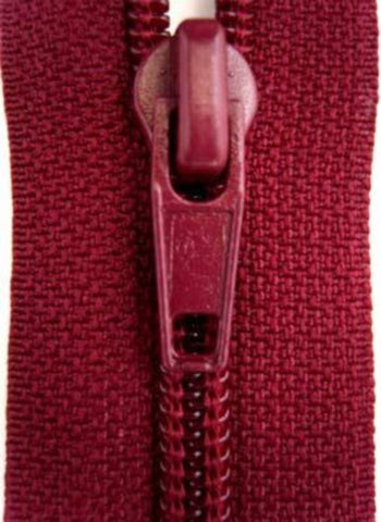 Z2863 30cm Burgundy Nylon No.5 Open End Zip - Ribbonmoon