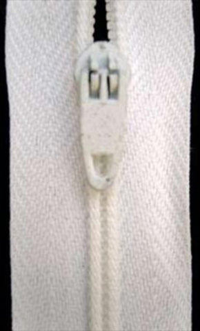 Z3717 15cm White Nylon Pin Lock No.3 Closed End Zip - Ribbonmoon
