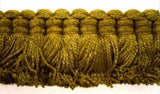 FT2063 25mm Rich Cypress Moss Green Cut Ruched Fringing - Ribbonmoon