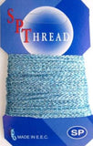 GLITHREAD11 Blue Decorative Glitter Thread, Washable,10 Metre Card - Ribbonmoon