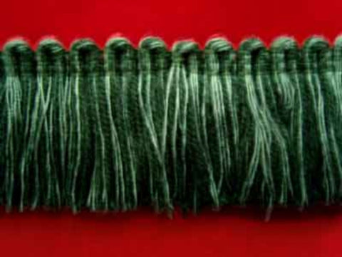 FT891 38mm Forest and Sea Greens Cut Ruched Fringing - Ribbonmoon