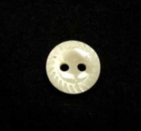 B16529 11mm Ivory Shell Effect 2 Hole Button - Ribbonmoon