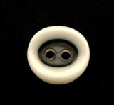 B10304 15mm Bridal White and Clear Ivory Tinted 2 Hole Button - Ribbonmoon