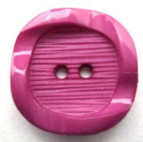 B15150 21mm Hot Pink Textured Centre, Wavy Gloss Rim 2 Hole Button - Ribbonmoon