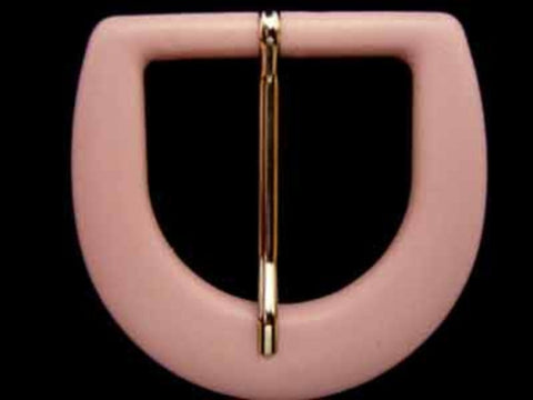 BK32 Pink Vinyl Leatherette Covered Metal Buckle, 38mm Inside Width