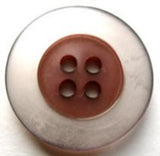B17491 22mm Dusky Pink Centre, Pearlised Rim 4 Hole Button - Ribbonmoon