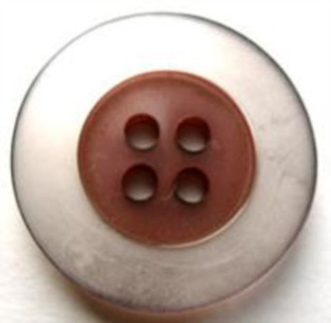 B17491 22mm Dusky Pink Centre, Pearlised Rim 4 Hole Button - Ribbonmoon