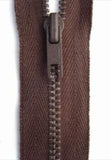 Z4899 YKK 25cm Brown Closed End Zip No.2, Metal Teeth - Ribbonmoon