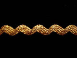 RIC17 7mm Metallic Gold Lurex Ric Rac Braid - Ribbonmoon