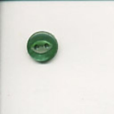 B8989 11mm Deep Green and Nacre Iridescent 2 Hole Fish Eye Button - Ribbonmoon