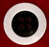 B4537 23mm Black and White High Gloss 4 Hole Button - Ribbonmoon