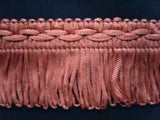 FT246 34mm Mulberry Pink Looped Fringe on a Decorated Braid - Ribbonmoon