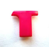 B7085 Letter T Alphabet Shank Button Shocking Pink - Ribbonmoon