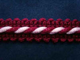 FT1780 12mm Burgundy and Pale Pink Corded Braid - Ribbonmoon