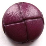 B4462 23mm Deep Wine Leather Effect "Football" Shank Button - Ribbonmoon