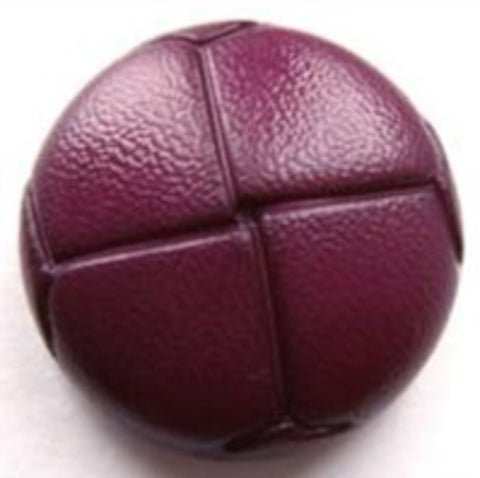 B4462 23mm Deep Wine Leather Effect "Football" Shank Button - Ribbonmoon