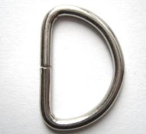 D Ring 06 Silver Nickel, 25mm Width of Inside Straight.