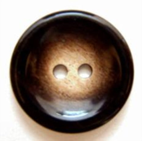 B5000 20mm Dark Brown and Beige Aaran High Gloss 2 Hole Button - Ribbonmoon