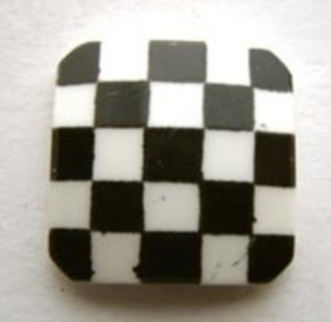 B9556 21mm Black and White Shank Button - Ribbonmoon